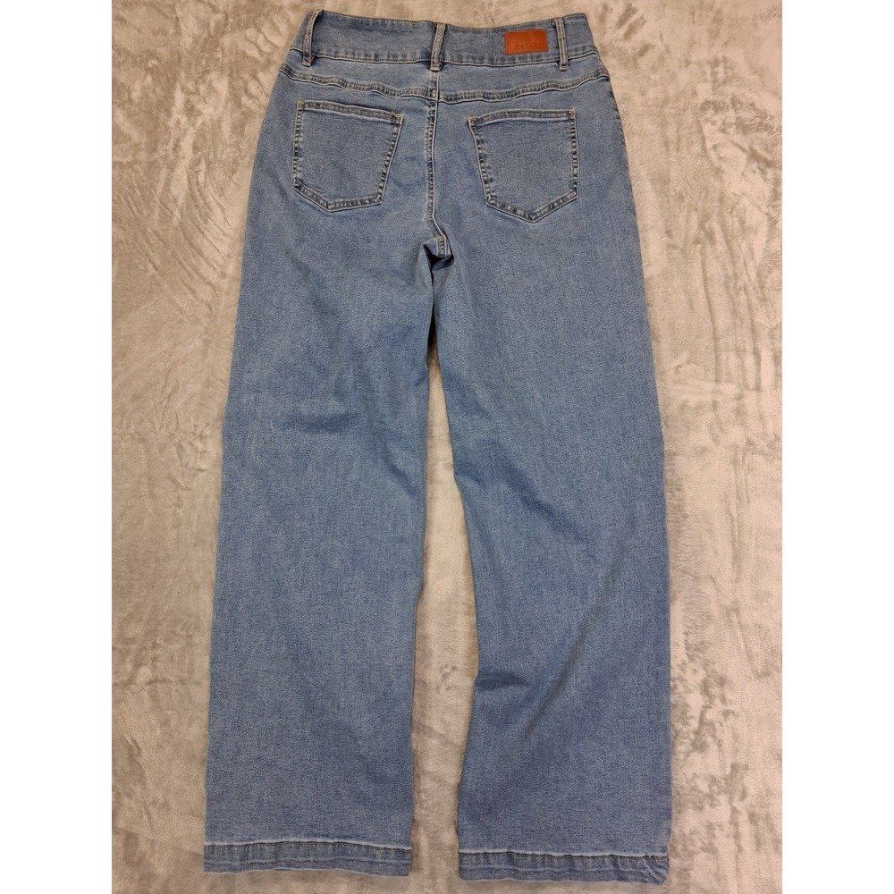 Sidefeel Womens Sz 12 29x29 High Rise Wide Leg Double Button Stretch Jeans